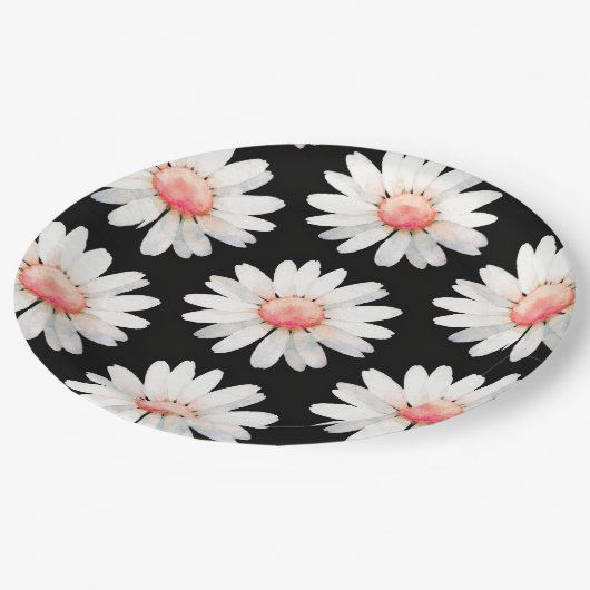 Red Dotted Daisy's Pappteller (Schrägansicht)