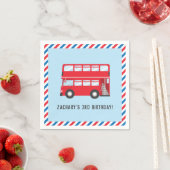 Red Double Deck London Bus Geburtstagsparty Napkin Serviette (Beispiel)