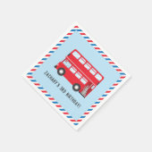 Red Double Deck London Bus Geburtstagsparty Napkin Serviette (Ecke)