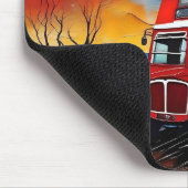 Red Double Decker Bus bei einer starren Nacht, Mousepad (Ecke)