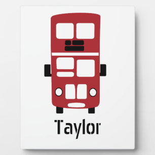 Red Double decker bus custom plaque Fotoplatte
