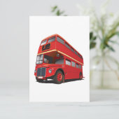 Red Double Decker Bus Einladungen (Stehend Vorderseite)
