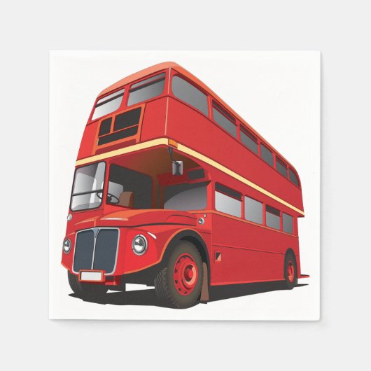 Red Double Decker Bus Paper Napkins Serviette (Vorderseite)