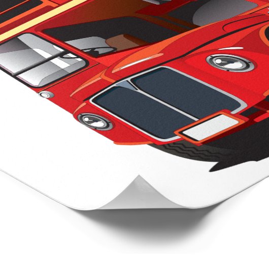 Red Double Decker Bus Poster (Ecke)