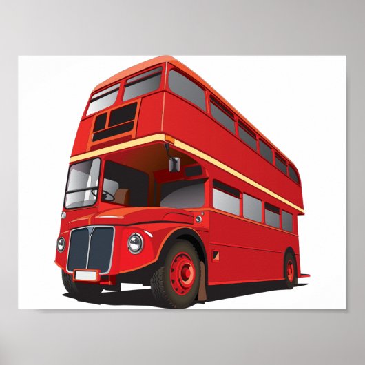 Red Double Decker Bus Poster (Vorne)