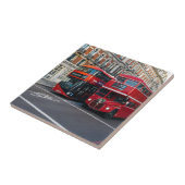 Red Double Decker Buses Fliese (Seite)
