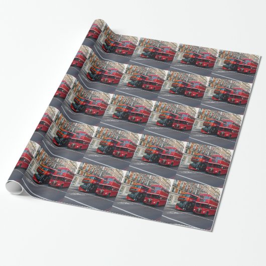 Red Double Decker Buses Geschenkpapier (Ungerollt)