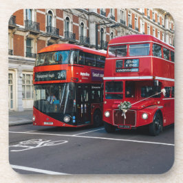 Red Double Decker Buses Getränkeuntersetzer