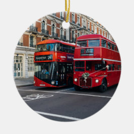 Red Double Decker Buses Keramik Ornament