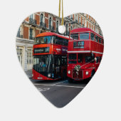Red Double Decker Buses Keramik Ornament (Rechts)