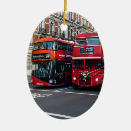 Red Double Decker Buses Keramikornament