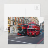 Red Double Decker Buses Postkarte (Vorne/Hinten)