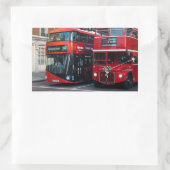 Red Double Decker Buses Rechteckiger Aufkleber (Tasche)