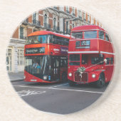 Red Double Decker Buses Sandstein Untersetzer (Vorne)