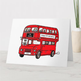 Red Double Decker London Bus Geburtstagskarte Karte