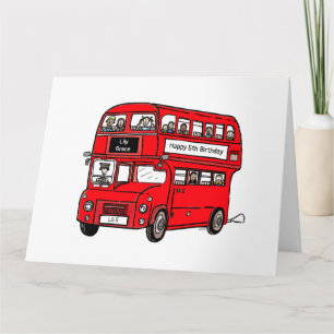 Red Double Decker London Bus Geburtstagskarte Karte