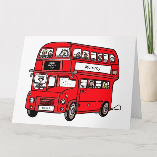 Red Double Decker London Bus Mother's Day Card Karte (Vorderseite)