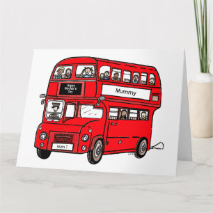 Red Double Decker London Bus Mother's Day Card Karte