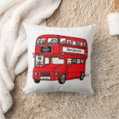 Red Double Decker London Bus Neugeborenes Geschenk Kissen (Decke)