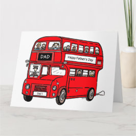 Red Double Decker London Bus Vatertag Card Karte