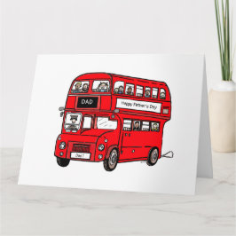 Red Double Decker London Bus Vatertag Card Karte