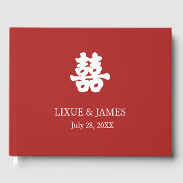 RED Double Happiness Chinesische Kalligraphie Orie Gästebuch