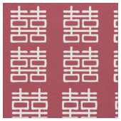 Red Double Happiness Lanterns Custom Fabric Stoff (Nahaufnahme)