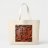 Red Double Happiness Tote Bag - Perfekt für Weddin Jumbo Stoffbeutel (Vorne)