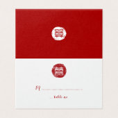 Red Double Happy & Bamboo Wedding Visitenkarten (Außenseite Aufgefaltet)
