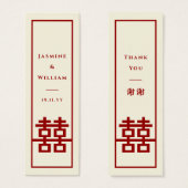 Red Double Happy Chinese Wedding DIY Gift Tag (Vorne & Hinten)
