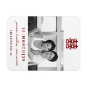 Red Double Happy Foto Chinesisch Save the Date Magnet (Horizontal)