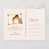 Red Double Happy Pattern Chinesisch Save the Date Ankündigungspostkarte (Rückseite)