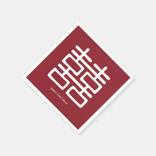 Red Double Happy Wedding Party Napkin Set Serviette (Ecke)