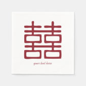 Red Double Happy Wedding Party Napkin Set Serviette (Vorderseite)