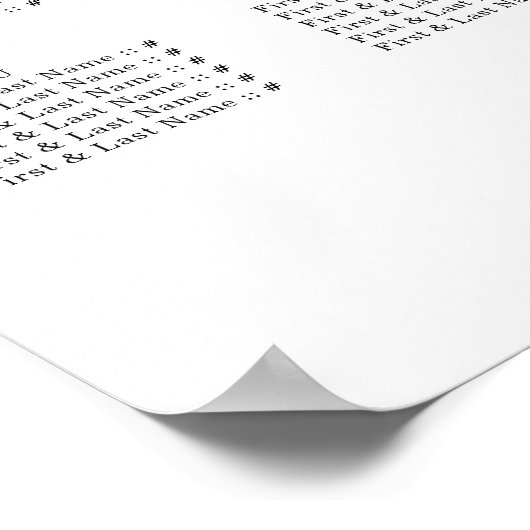 Red Double Happy Wedding Seating Chart Poster (Ecke)