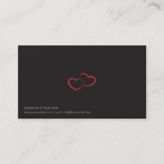 Red Double Heart Business Card Visitenkarte (Vorderseite)
