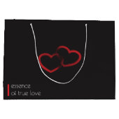 Red Double Heart Große Geschenktasche Geschenktüte (Rückseite)