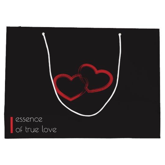 Red Double Heart Große Geschenktasche Geschenktüte (Rückseite)
