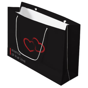 Red Double Heart Große Geschenktasche Geschenktüte