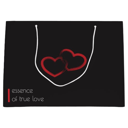 Red Double Heart Große Geschenktasche Große Geschenktüte (Vorderseite)