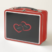 Red Double Heart Metall Brotdose (Vorderseite)