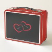 Red Double Heart Metall Brotdose (Rückseite)