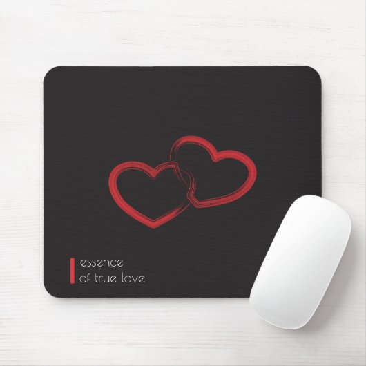 Red Double Heart Mousepad (Mit Mouse)