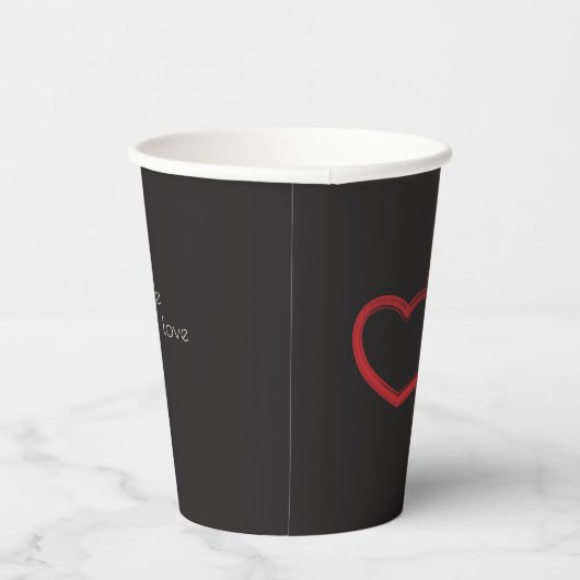 Red Double Heart Paper Cup Pappbecher (Rechts)