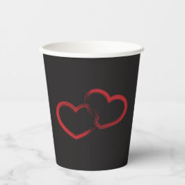 Red Double Heart Paper Cup Pappbecher