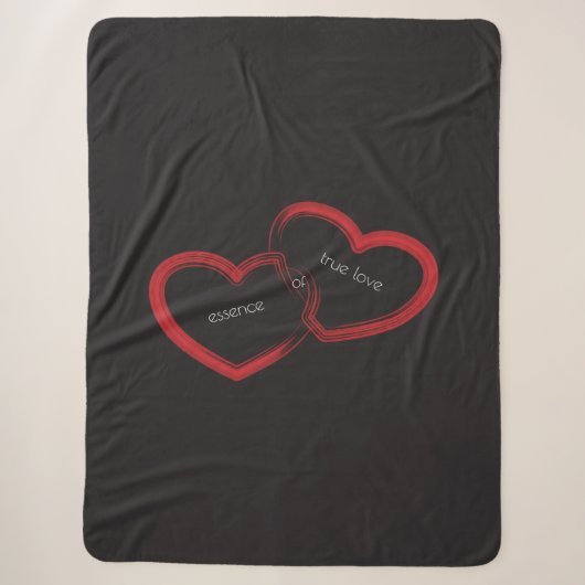 Red Double Heart Sherpa Blanket Sherpadecke (Vorderseite)