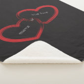 Red Double Heart Sherpa Blanket Sherpadecke (3/4)
