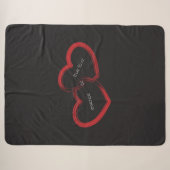 Red Double Heart Sherpa Blanket Sherpadecke (Vorderseite (Horizontal))