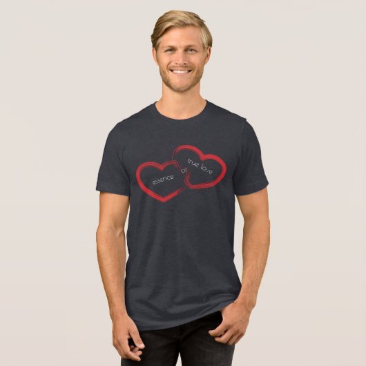 Red Double Heart Tri-Blend Shirt (Vorderseite voll)