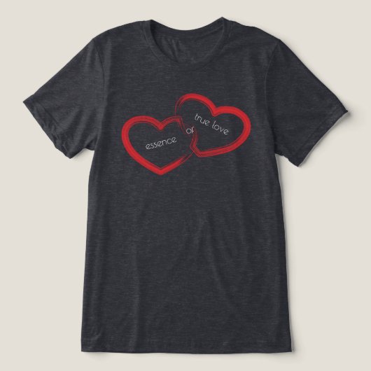 Red Double Heart Tri-Blend Shirt (Design Vorderseite)